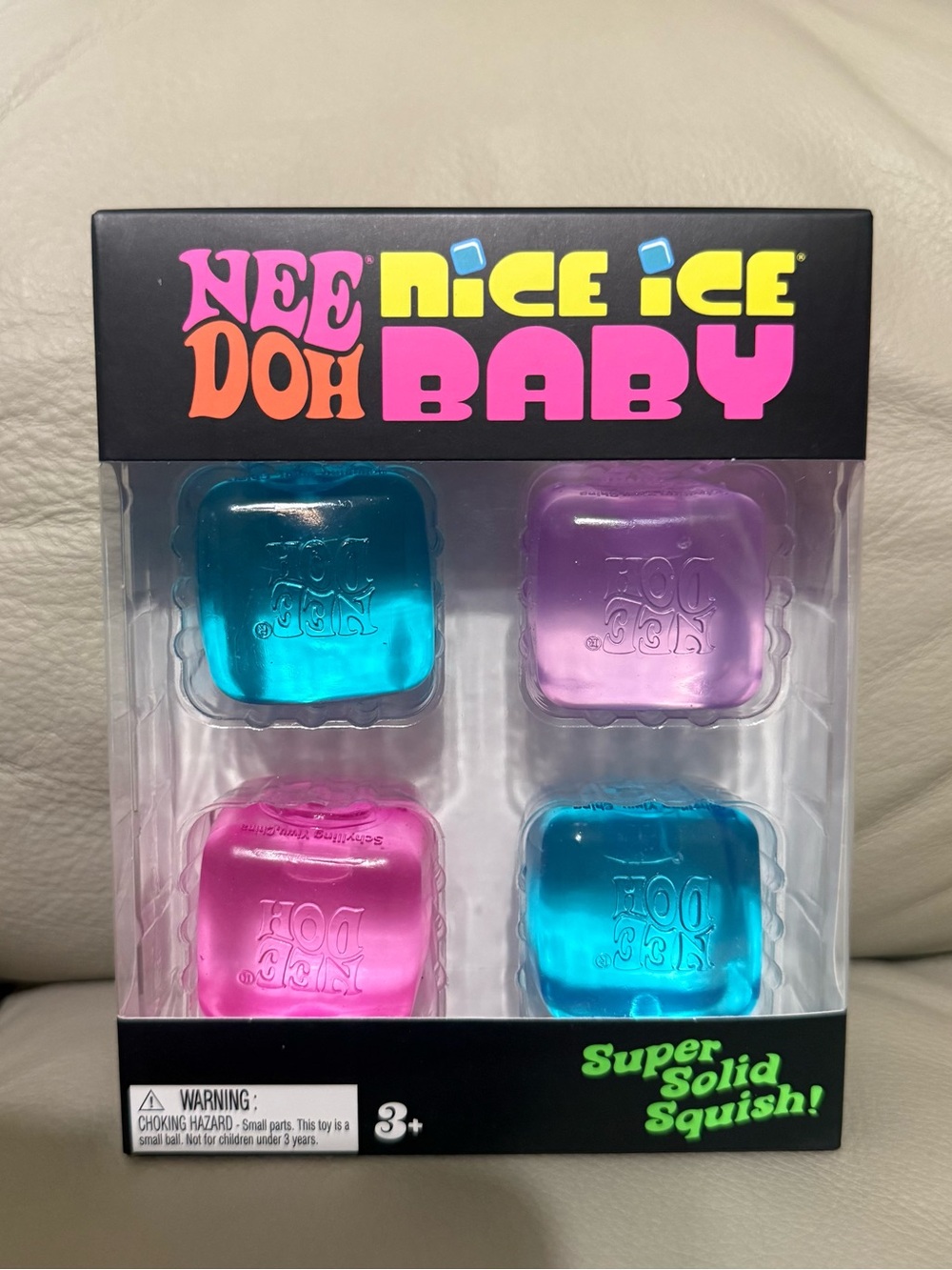 NEW Needoh Nice Ice Baby Cubes 4 Pack Schylling Pink Blue Purple Authentic!